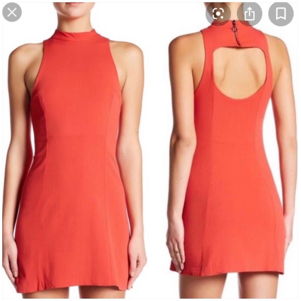 Free People Peachy Orange Mini Dress - Picture 2 of 6
